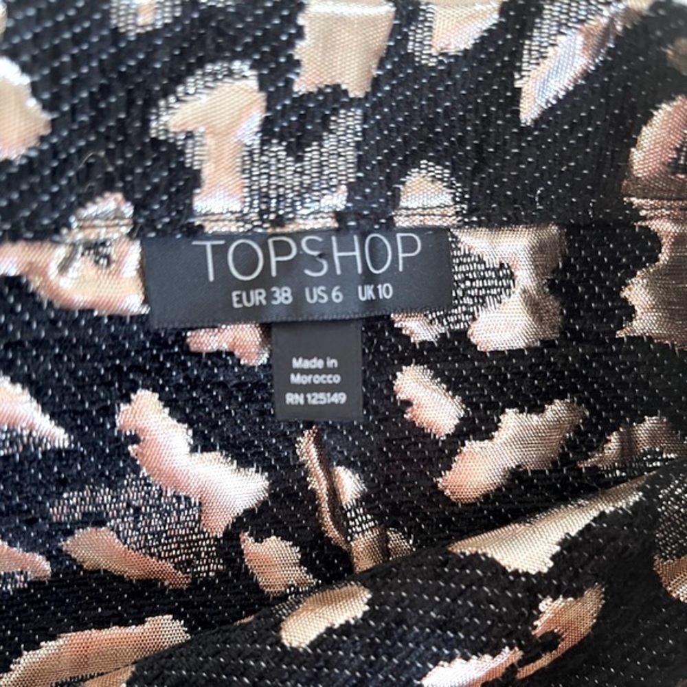 New TOPSHOP metallic shimmer leopard print skirt - Picture 5 of 5